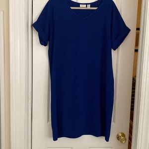 Cobalt Blue Pull Over short Sleeved Dress, Size 2 (10-12)